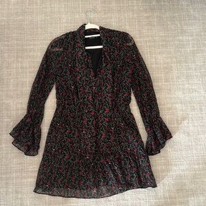 Zara Floral Black Dress